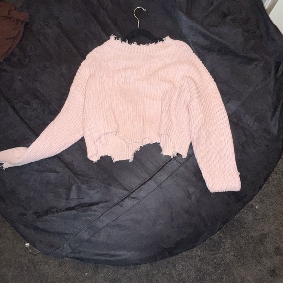 distressed/cropped sweater - Picture 1 of 1